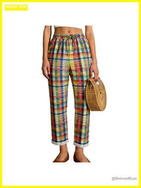 Womens Baggy Wide Leg Pants 2-Pocket Casual Barrel Palazzo Harem Pants
